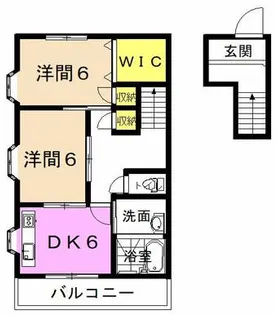 プラムハイツII【1階】の間取り