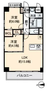 Yazakicho Apartment【1階】の間取り