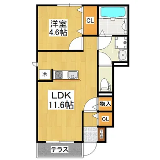 サンライズ東 A・B【1階】の間取り