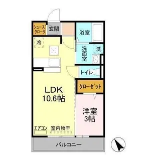 シンシア千波 A【1階】の間取り