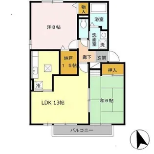 モンテカンパーニャ【1階】の間取り