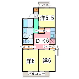 グランディール長浦B【2階】の間取り