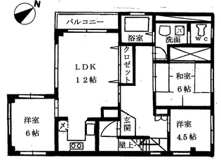 ピースフル天王町【4階】の間取り