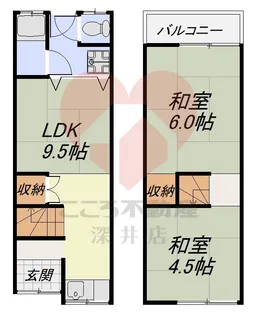 大阪府東大阪市六万寺町1【一戸建】の間取り