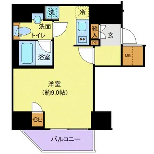 ディアレイシャス蒲田II【9階】の間取り