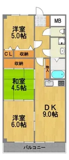 リベルテメノユ【4階】の間取り