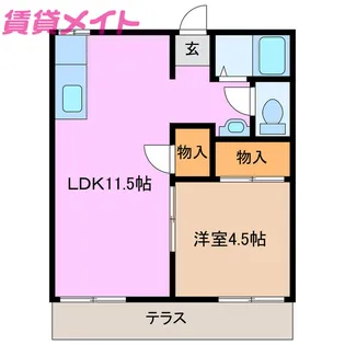 コーポ幸洋【1階】の間取り