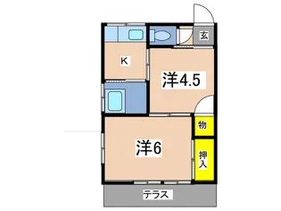 梅ノ木荘【1階】の間取り