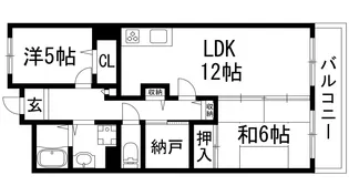 ユニベール宝塚【10階】の間取り
