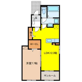 岐阜県羽島郡岐南町野中3【アパート】の間取り