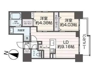 S-RESIDENCE大通公園admirio【8階】の間取り