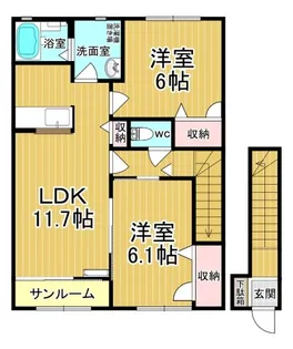 メゾン・ボヌールE【2階】の間取り
