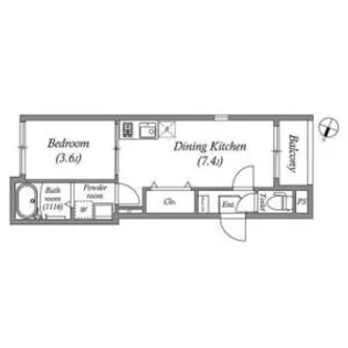 ハーモニーテラス中川東【2階】の間取り