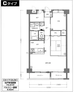 ハウディ北上【5階】の間取り