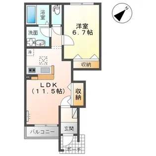 千葉県大網白里市みどりが丘4【アパート】の間取り