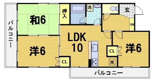 グランドハイツ嵯峨野【3階】の間取り