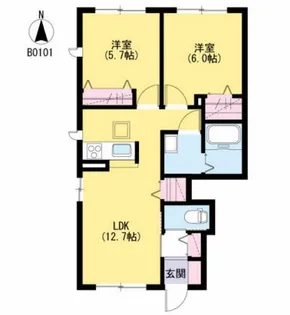 ヌアヌ【1階】の間取り
