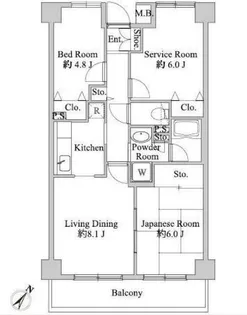 神奈川県横浜市青葉区市ケ尾町【マンション】の間取り