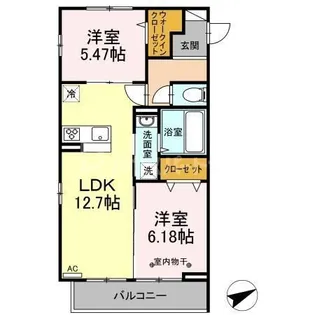 クーラクーD【1階】の間取り