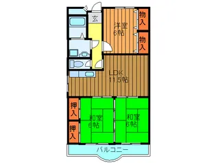 第1フラットリバーハイツ【4階】の間取り