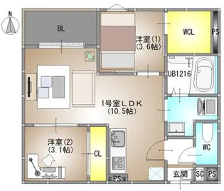 仮称)REGALEST 広瀬町【2階】の間取り