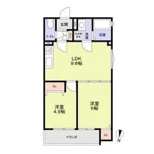 CASA CALMA菱木【3階】の間取り