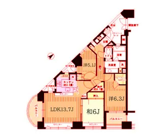 パークホームズ東神奈川ステーションアリーナ【2階】の間取り