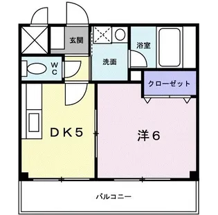 1DKの間取り画像