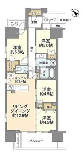 プラウドシティ越中島【7階】の間取り