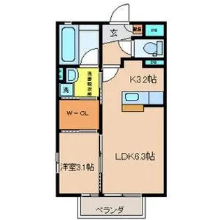 ヴァン・ベール E棟【1階】の間取り