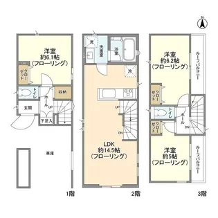 神奈川県川崎市幸区塚越4【一戸建】の間取り
