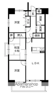 福岡県福岡市博多区比恵町【マンション】の間取り