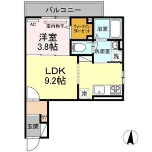 クロノス天神【3階】の間取り