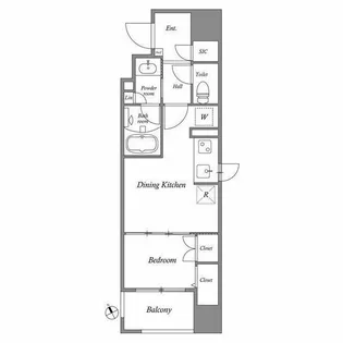 東京都品川区東五反田5【マンション】の間取り