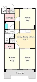 ニューいわきビル【6階】の間取り