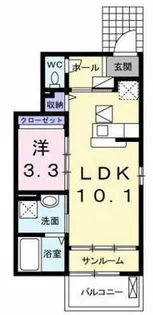 アンジュ・エス・ライアン【1階】の間取り