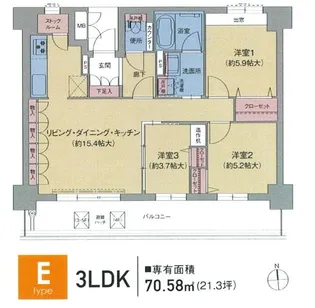 カルシア姪浜セルカーサ【2階】の間取り