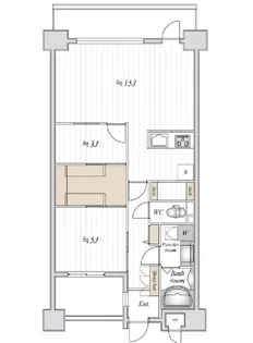芝公園アパートメント【4階】の間取り