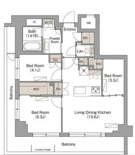 ヴェール・クレール武蔵小杉【2階】の間取り