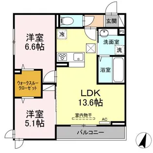 Lucky circle Hiyoshi【1階】の間取り