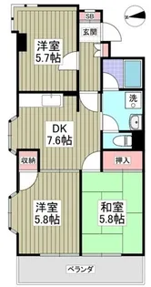 ブルジョン7【5階】の間取り