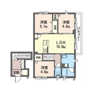 パークコート長津田弐番館※オートロック無し【2階】の間取り