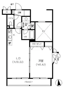 レジディア笹塚【4階】の間取り