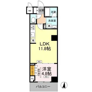 ロイジェント潮見【2階】の間取り