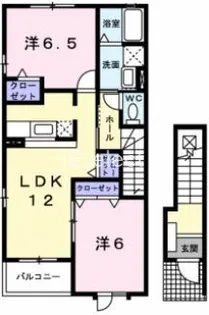 コモディダC【2階】の間取り