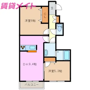 カーザソラーレ【1階】の間取り