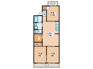 ゴ-ルドヴァレイタウンA棟【1階】の間取り