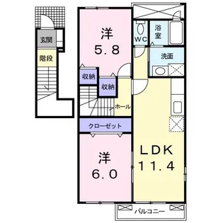 サンリット・ヴィラB【2階】の間取り