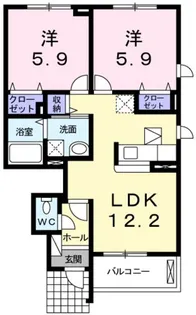 フルール祇園II【1階】の間取り