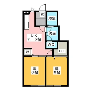 カーサ・ソレアード【2階】の間取り